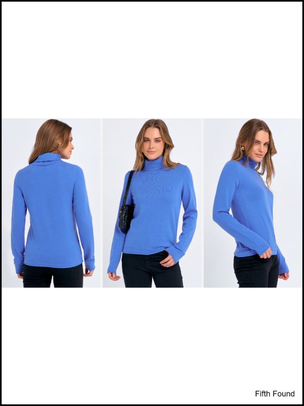 Women's Wool Blend Turtleneck Sweater Long Sleeve Pullover Knit Top - Picture 6 of 6